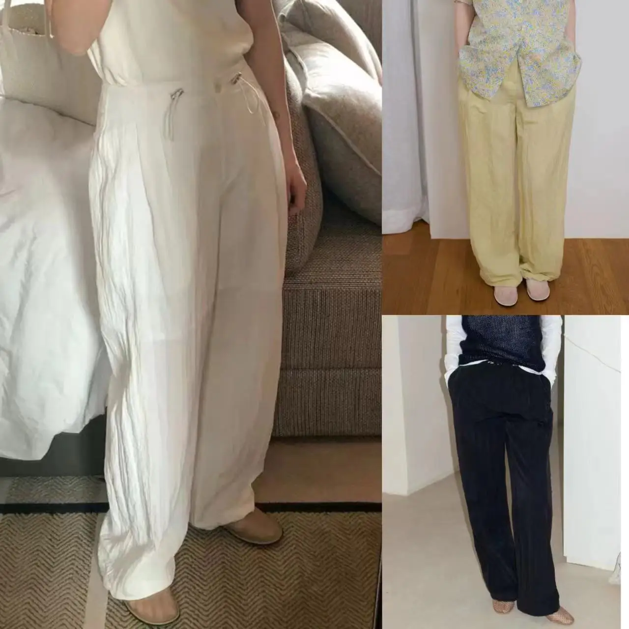 Pantalones informales de pierna recta adelgazantes con cintura ajustable para mujer, pantalones largos ligeros y holgados de Color, Qui very