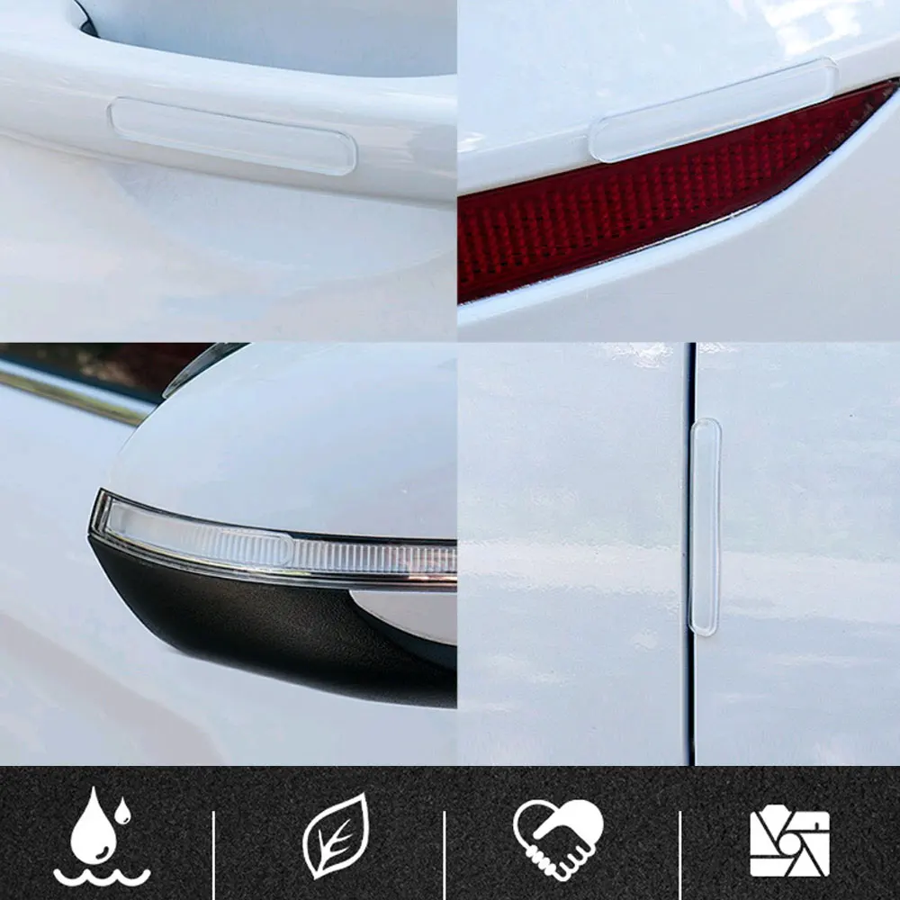 10Pcs Clear Car Bumper Anti-Collision Strip Car Edge Rear View Mirror Cover Protection Strip For Door Cabinet Furniture Drawer