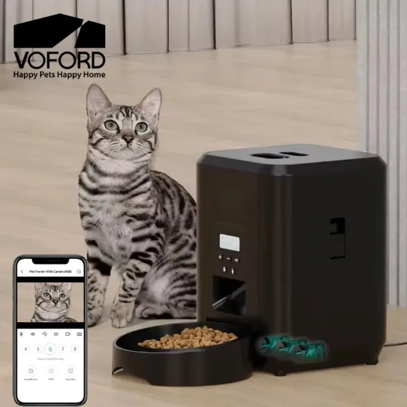 

【Best Sale】2L Automatic Pet Food Feeder With Camera Video Pet Food Dispenser Pet Smart WIFI Remote Control Auto Feeder For Pets