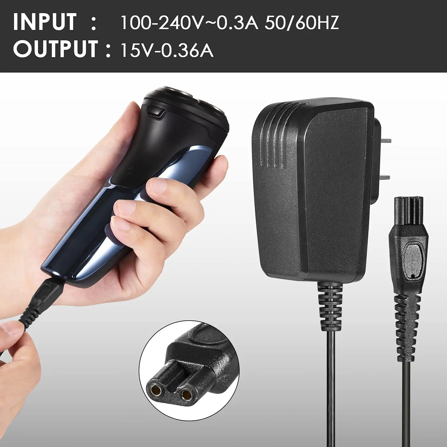 HQ8505 Norelco Dây Sạc Phù Hợp Với Máy Cạo Râu Philips Norelco HQ8505 7000 5000 3000 Mg5750 Mg7790 Điện Râu