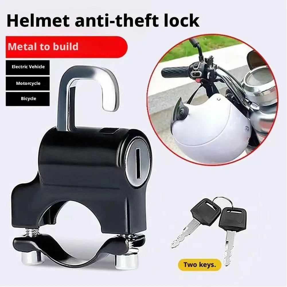 Anti-Theft Motorcycle Helmet Lock Rustproof Heavy Duty Compact Security Lock Fine Workmanship Helmet Holder For Motorbike