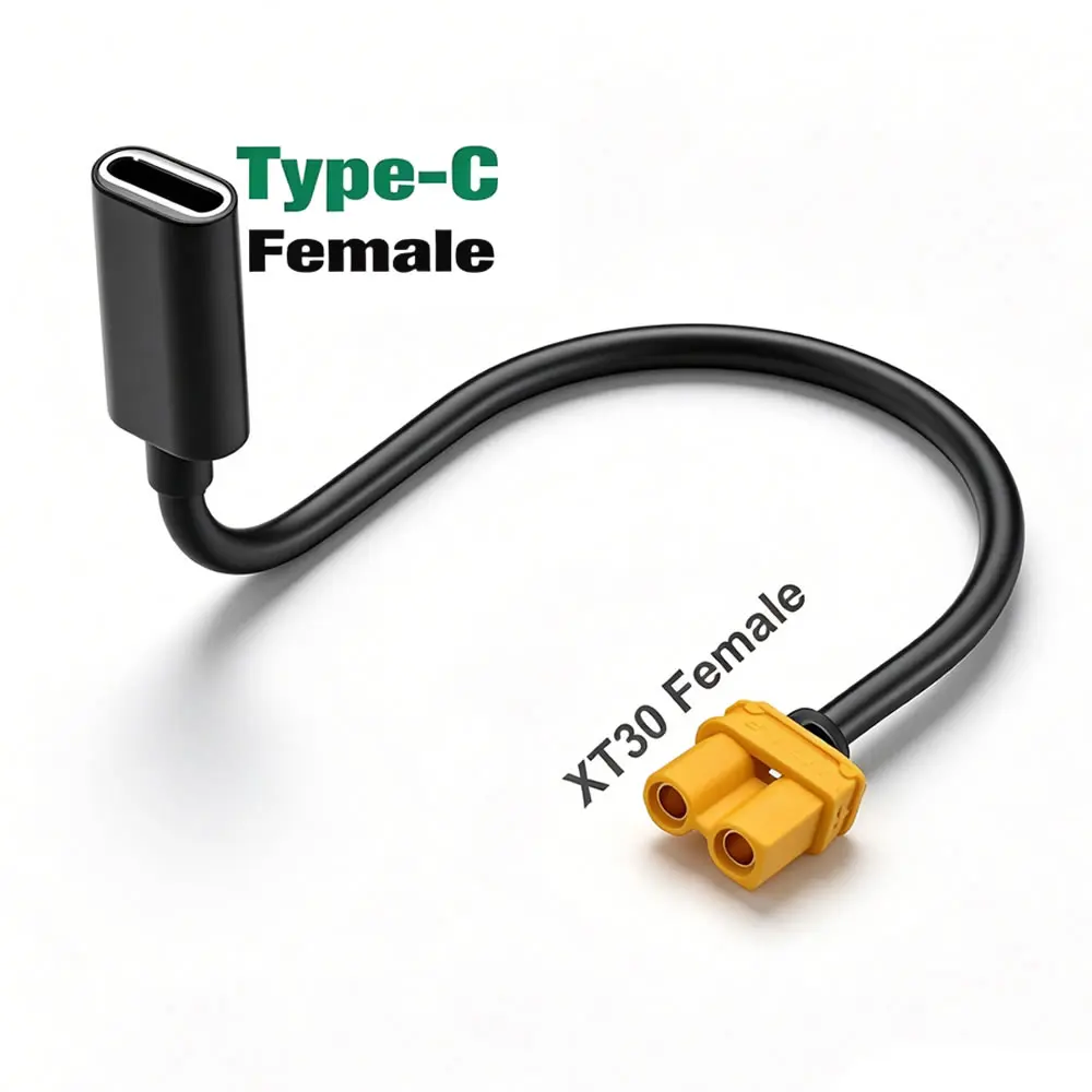 PD 100W USB-C to XT30 Connector Charging Cable Type C to XT30 Female Adapter Cord for RC Lipo Battery, Car Boat,FPV Racing Drone