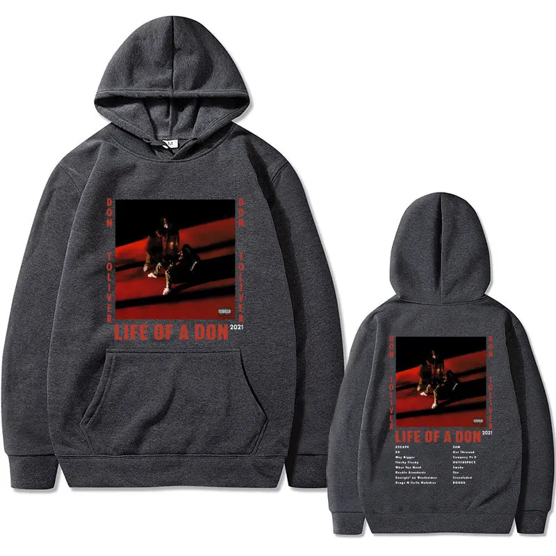 Rapper Don Toliver Life of A Don Music Album Double Sided Print Hoodie Male Vintage Pullover Men's Hip Hop Fashion Streetwear