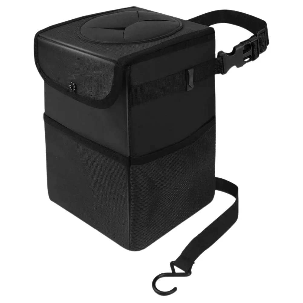 

Car Trash Can With Lid Foldable Sturdy Oxford Cloth Odor Proof Spill Proof Under Seat Storage Suv Truck Van Auto