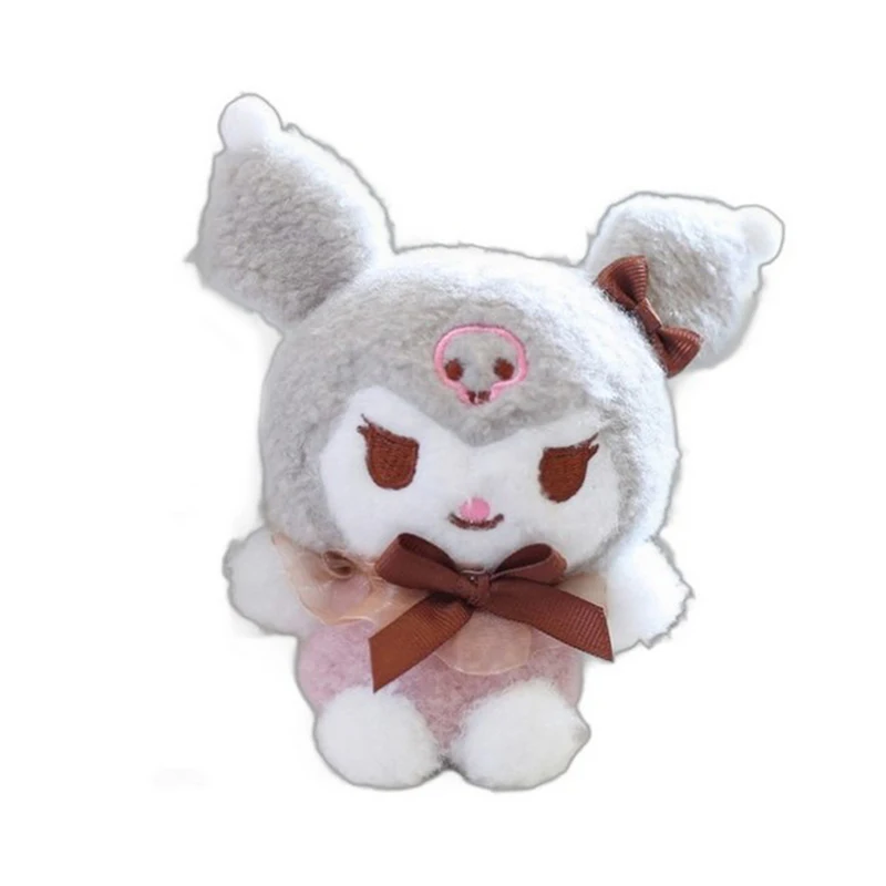 Sanurgente-Porte-clés en peluche Hello Kitty pour enfants, pendentif sac, peau noire, nœud de chat Kt, porte-clés beurre en peluche Yk2, jouets mignons, cadeau de Noël