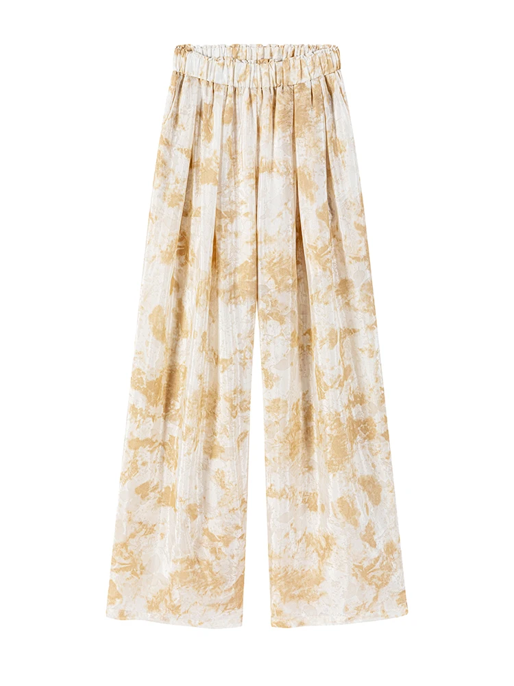 Cariedo Zhaiji Secret Sfumato Cream Printed Wide Leg Pants