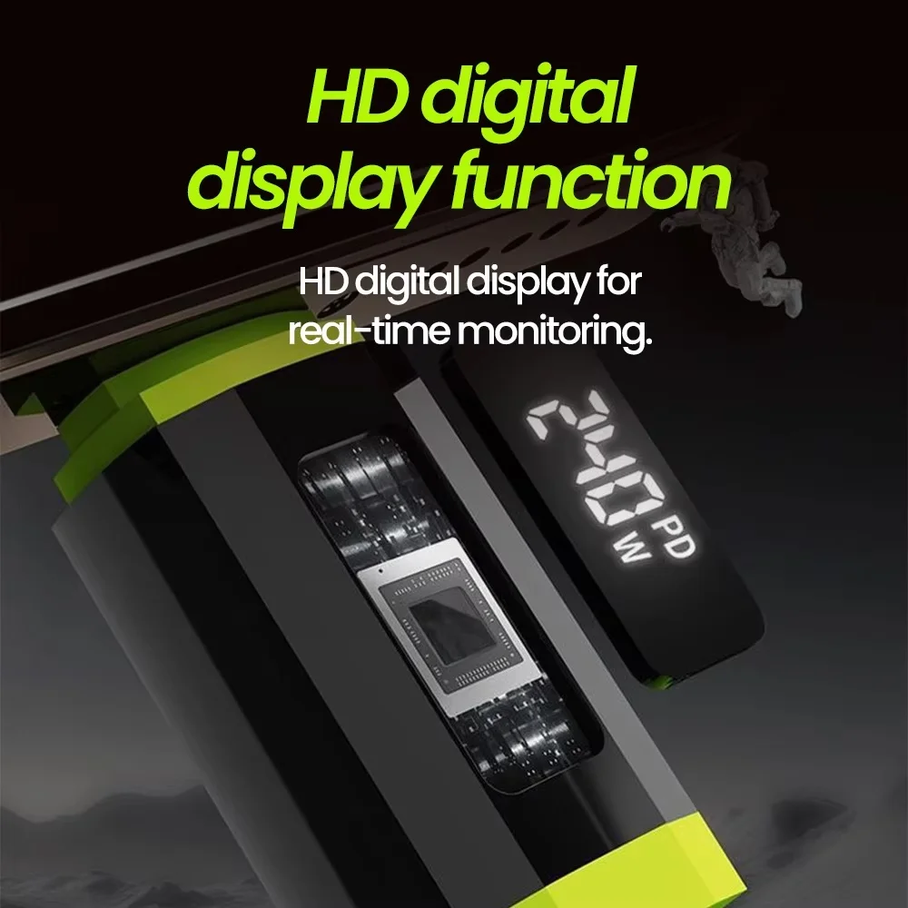 Cavo dati di ricarica rapida USB con display digitale PD 240W Cavo di ricarica rapida per telefono cellulare da USB/tipo C a tipo C per Huawei Xiaomi