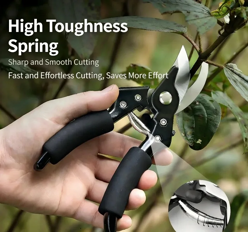 

Профессиональные секаторы из нержавеющей стали, экономящие усилия ножницы для толстых веток, для сада и бонсай, мощный инструмент для обрезки
