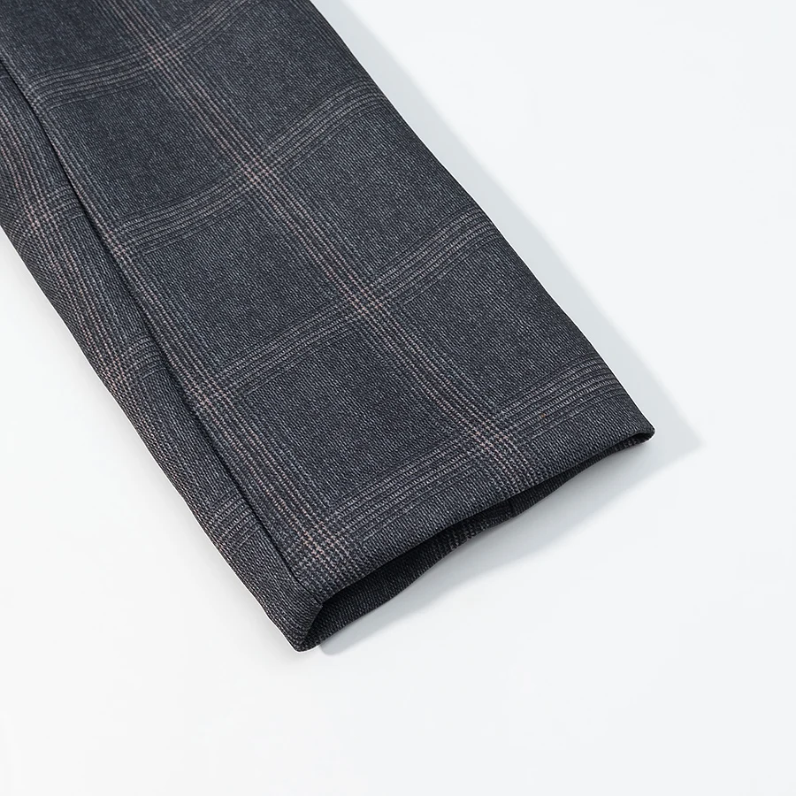HH Damen Mode Karierter Blazer Mantel Stehkragen Langarm-Jacke 2026 Frühjahrstrend Lässige Büro-Dame Schicke Oberbekleidung – Detail 9