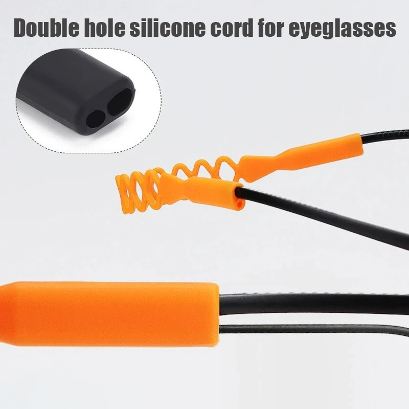 Silicone High Elastic Glasses Chain Double Hole Anti Slip Sport Glasses Strap For Kids Adults Cords Eyeglasses Chain Cord Holder