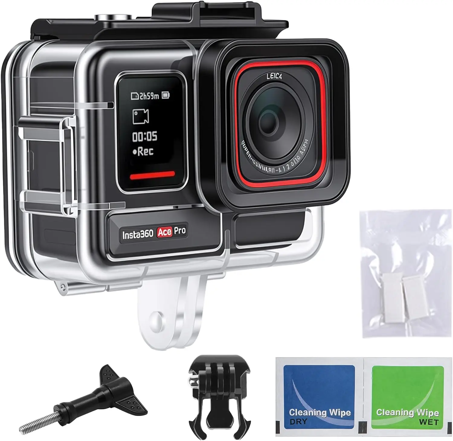 �y�Z�[�����z�E�H�[�L���O�E�F�C�h���P�[�X Insta 360 Ace Pro/2 �p �܂�~�ߐ����J�����n�E�W���O 60M/196FT �f�B�[�v�_�C�r���O�ی�V�F��