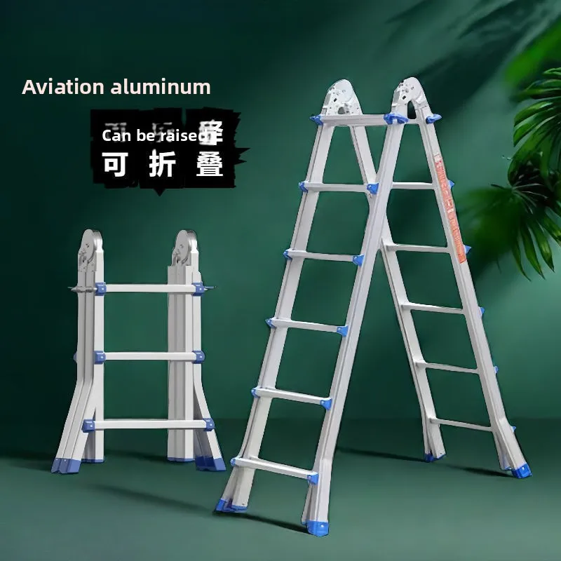 سلم تلسكوبي، مصعد محمول منزلي متعدد الوظائف، سلم هندسي، سلم قابل للطي من سبائك الألومنيوم، سلم متعرج