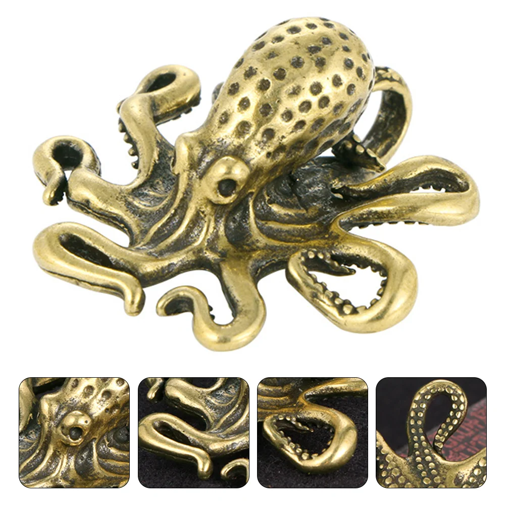 

Brass Octopus Decorative Accessory Desktop Creative Ornament Fashionable Craft Figurine Adornment