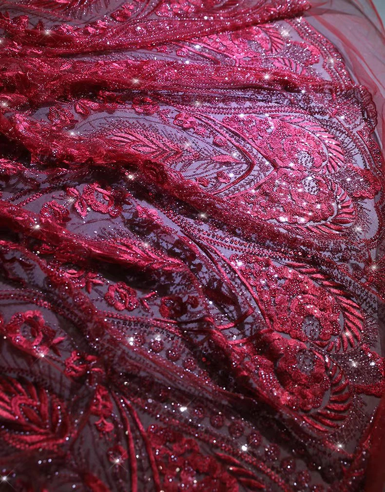 1 jarda novos tecidos de malha - Embroidery Red avaliação e preço