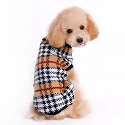 Tartan Pattern Dog Sweater Turtleneck, Warm & Comfortable Dog Cold Weather Clothes with Snowflake Pattern, Xmas