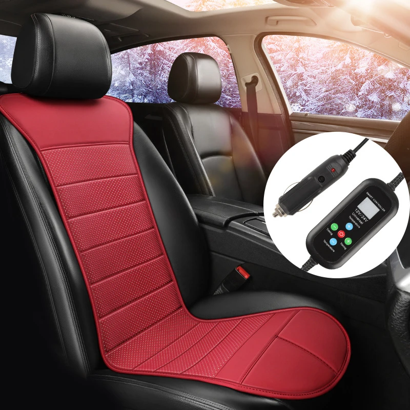 12V/24V Winter Heating Seat Cover for Car Heated Seat Cushion 3-Level Thermal Fast-Heating Auto Cushion Universal Protector Pad
