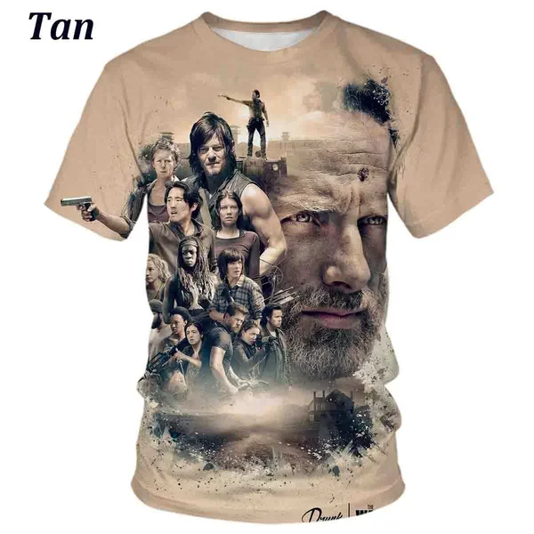 Movie The Walking Dead Printed Top Tees Camisetas Fitness Short Sleeve T Shirt Men Cool T-Shirt Tee Cosplay Men\'s Clothing