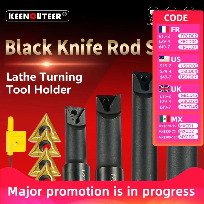 

Набор промышленных черных держателей инструментов 22B1266/22B1268/22B1267/22B1269, прецизионная обработка металлообработки с ЧПУ, надежный токарный станок Cutti