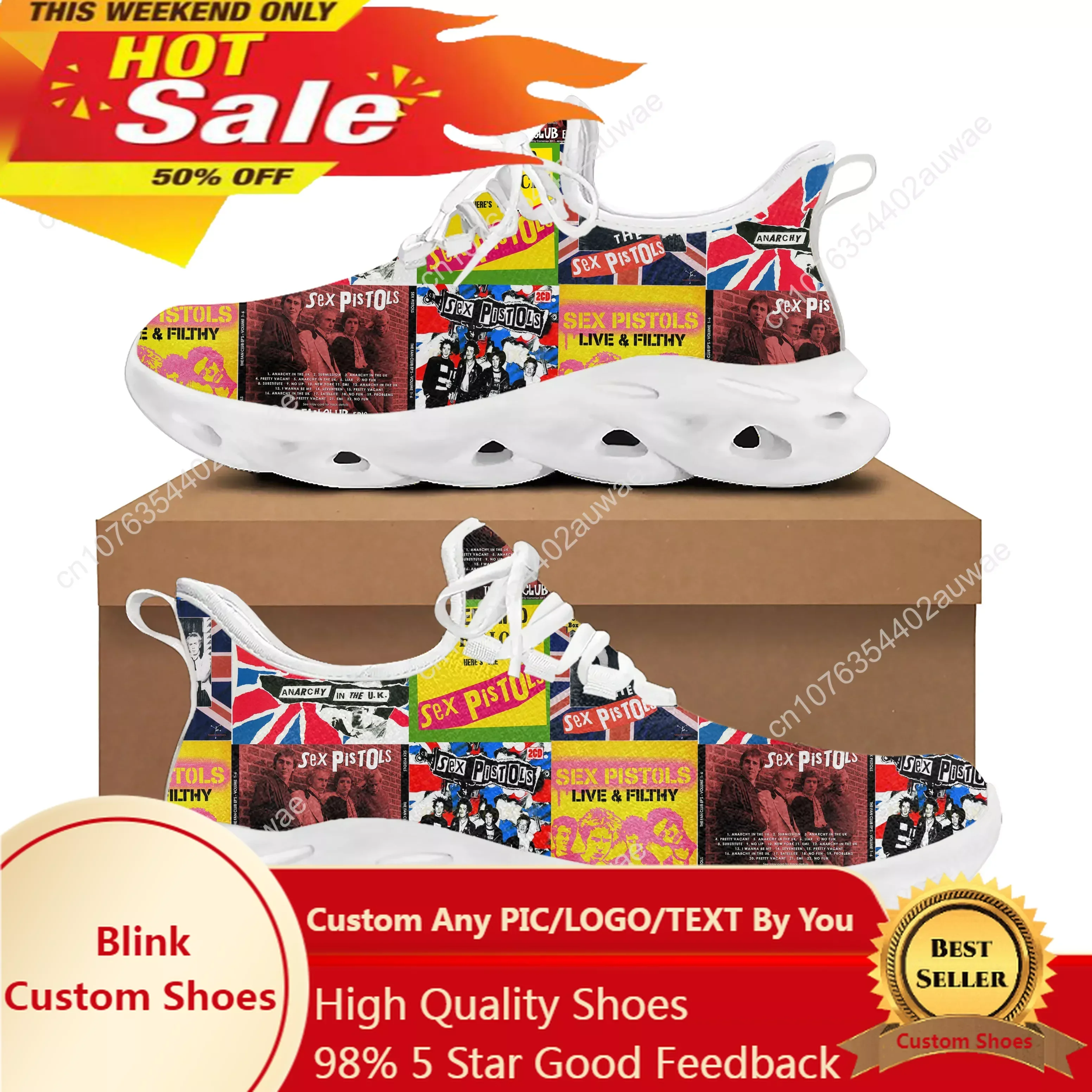 Sex Pistols-Chaussures de sport Punk Rock Band pour hommes et femmes, baskets décontractées pour adolescents, chaussures personnalisées pour enfants, chaussures de couple de haute qualité