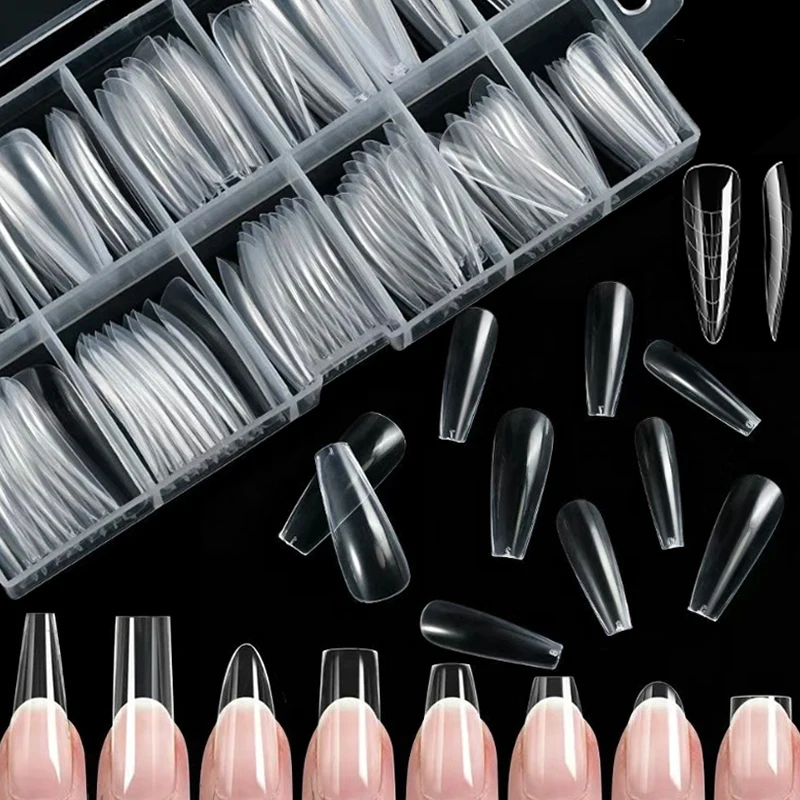 

120 шт./компл., прозрачные двойные формы, накладные ногти, полное покрытие, быстрое наращивание гелевых форм, формы для наращивания ногтей, верхние формы для кончиков ногтей