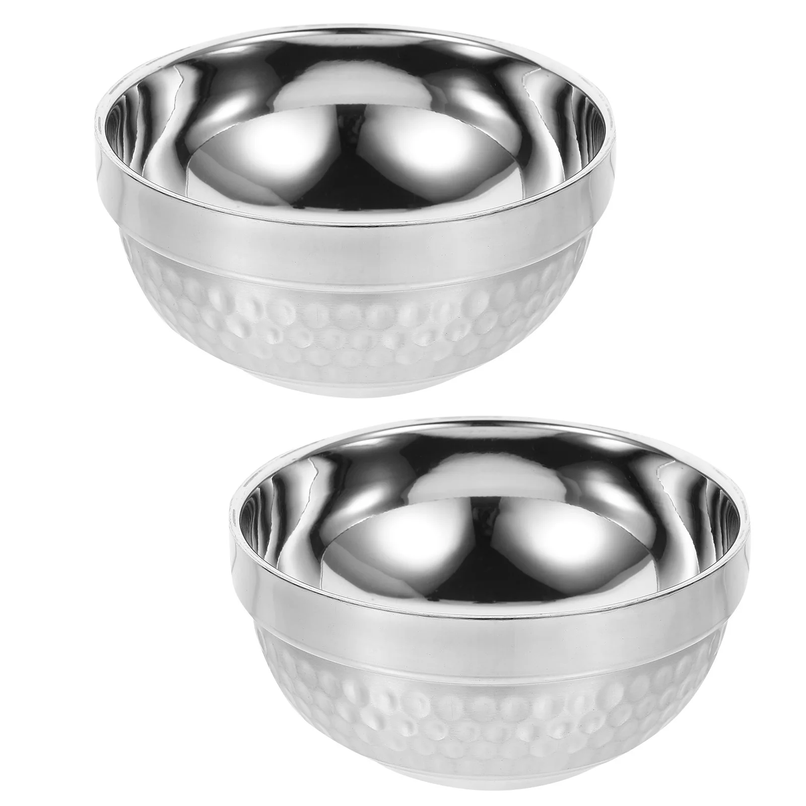 

2pcs Container Container Kitchen Kitchen Storage Soup Double Salad Double Stainless Steel Bowl Bowl Bowls Silver