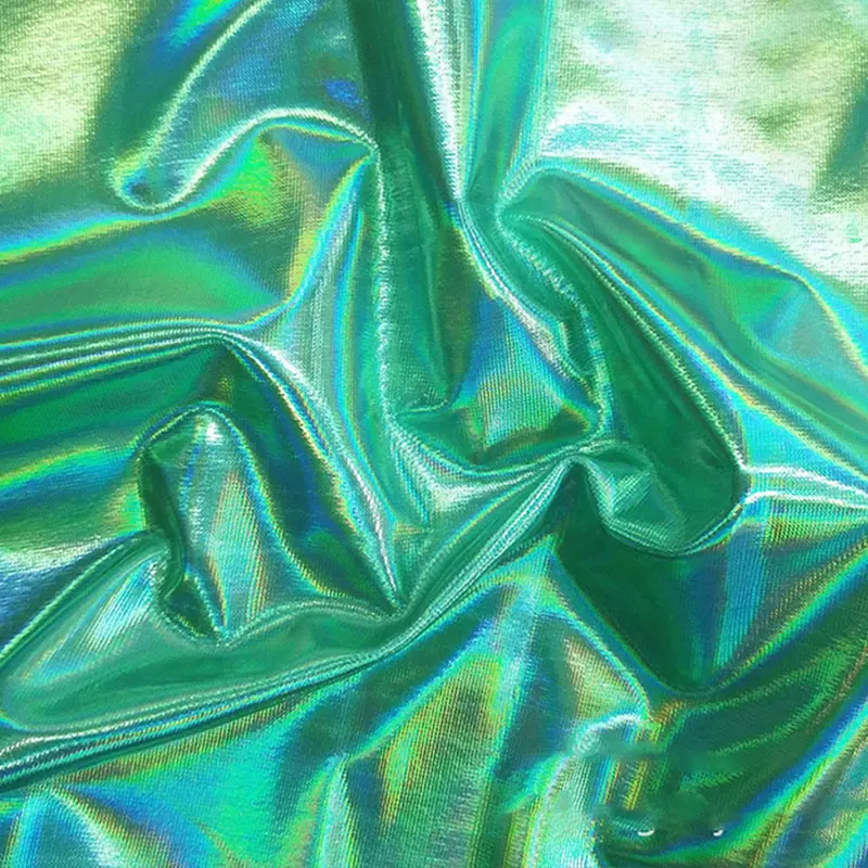 

1/2/3 Yard Laser Fabric Spandex Elastic 4-Way-Stretch Bronzing Shiny Fabric For Diy Sewing Swimsuit Stage Dance Costume Fabric