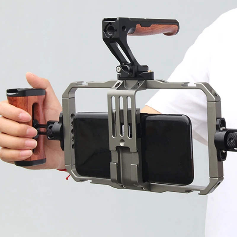 Trépied de montage pour smartphone, étui de réalisation de films, poignée de stabilisateur vidéo pour téléphone, cadre de support durable