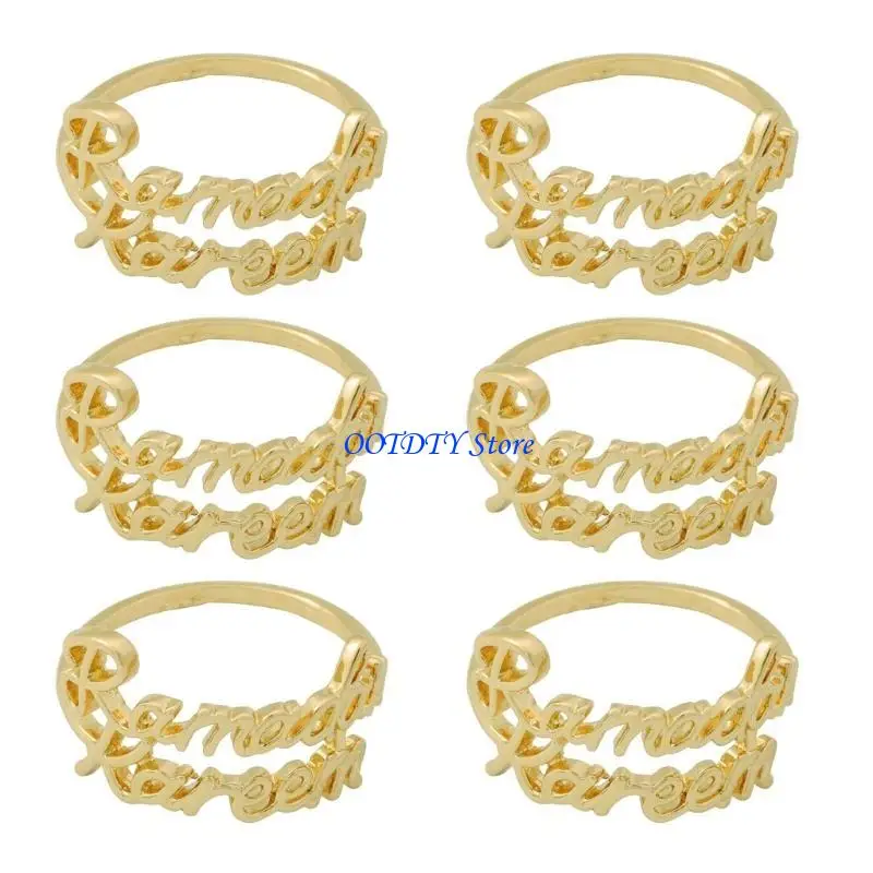 367A Pack of 6 Ramadans Kareem Napkin Rings Muslims Dinner Table Decor Napkins Holder