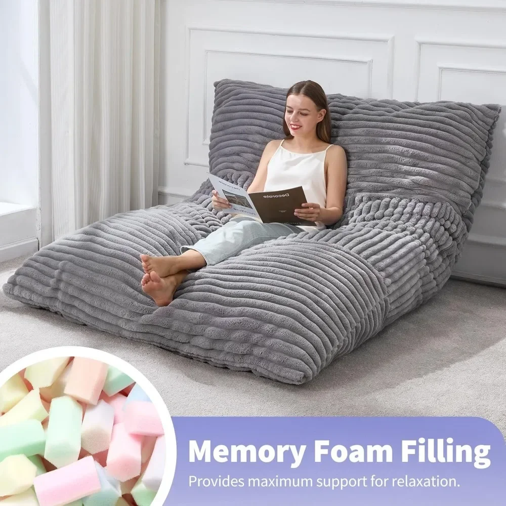 

3 in 1 Beans Bag Chair Giant Bean Bags Chairs Convertible Bean Bag Floor Cushion with Machine Washable Cover, Beanbag Chairs