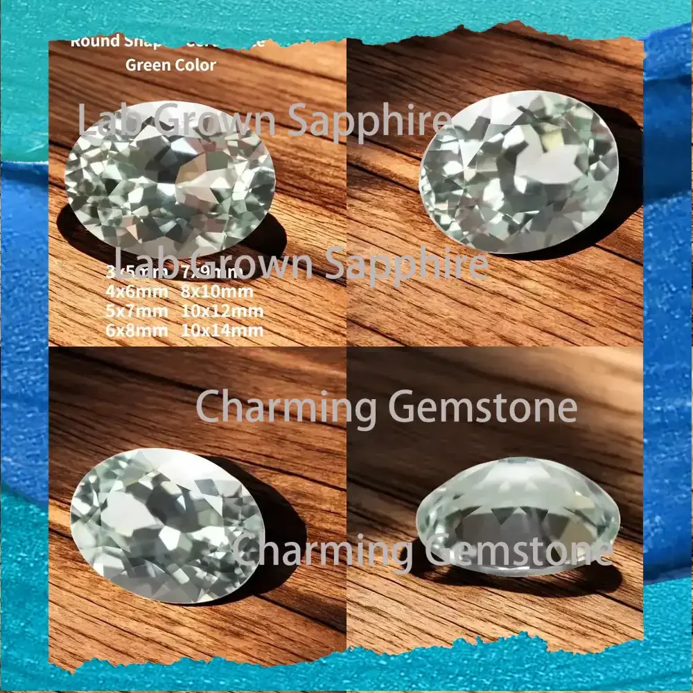 

Искусственный сапфир овальной огранки, мятно-зеленый, для изготовления ювелирных изделий, сертифицированный GRA, точная огранка, синтетический