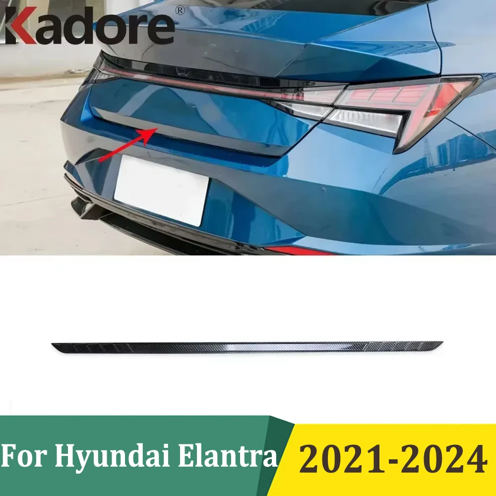 

Для Hyundai Elantra 2021 2022 2023 2024, задняя крышка багажника из углеродного волокна, защитная полоса багажника, автомобильные аксессуары