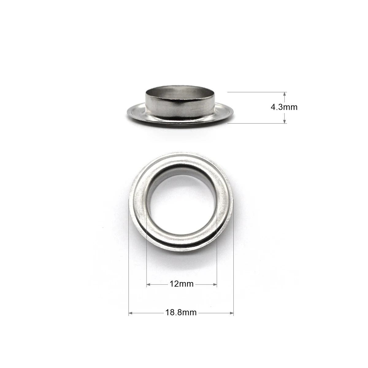 KALASO 30sets 12mm Brass Material Silver Color Flat Edge Grommet Eyelet With Washer Fit Leather DIY Craft Shoes Belt Cap