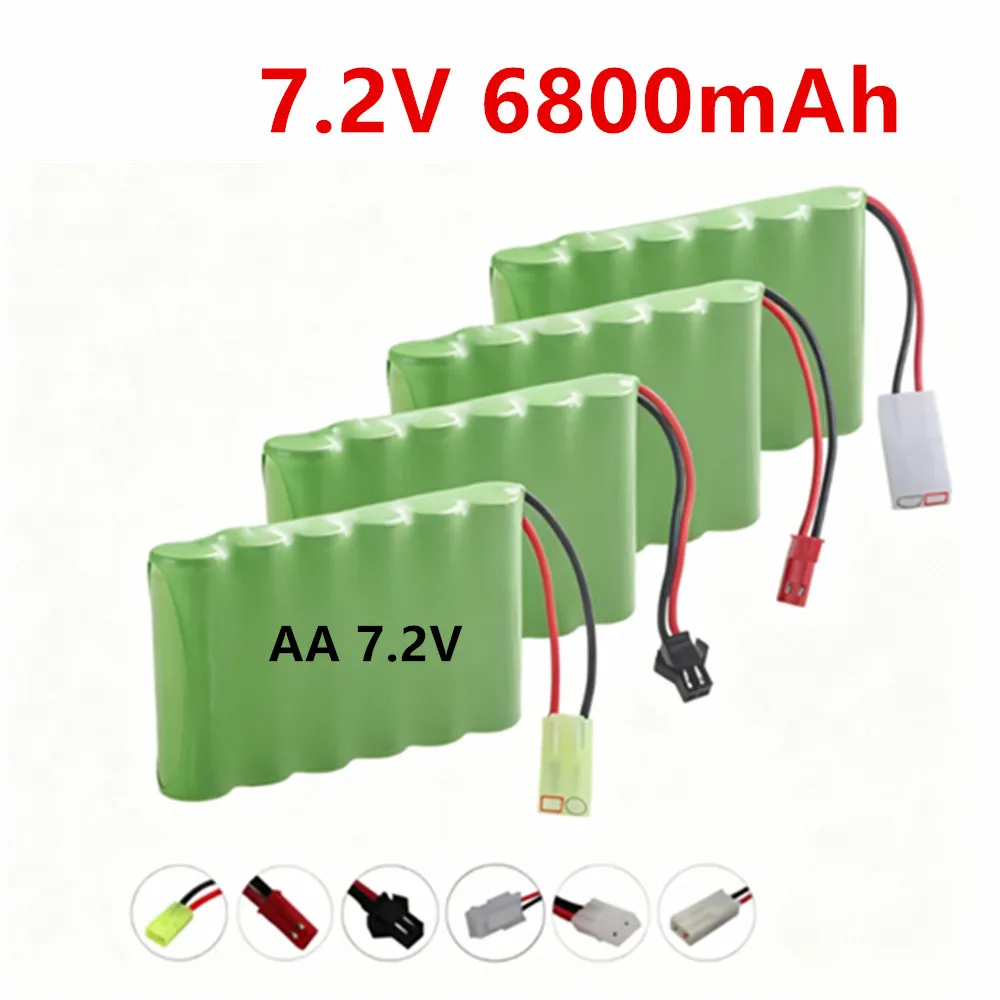Ni-MH 7.2V 6800mAh Battery SM / TAMIYA JST EL-2P PLUG For RC Cars Robot Tanks Gun Boats Toys Accessories upgrade 3000MAH 3500mAh