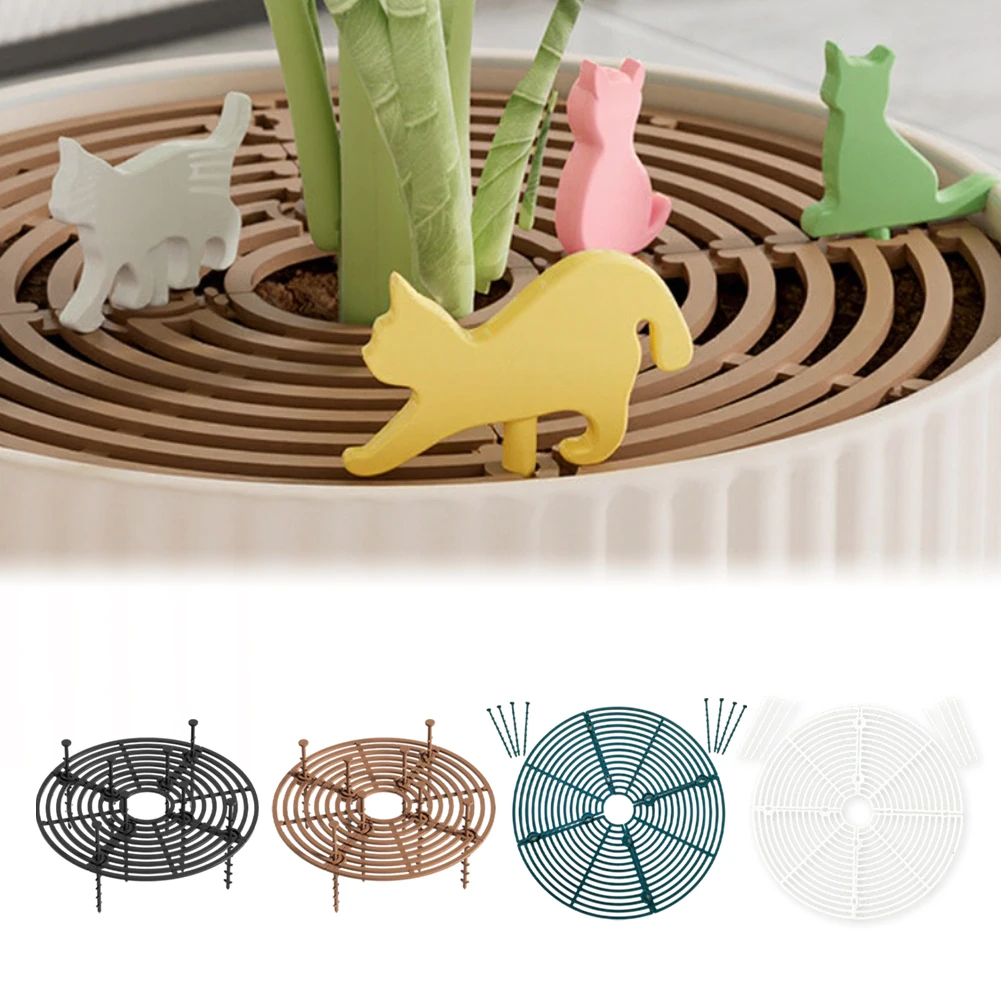 3 Pcs Plant Pot Cover Protector From Animal Flower Pot Grid With Center Cutout Plant Pot Soil Guard Cover Cat Digging Stopper