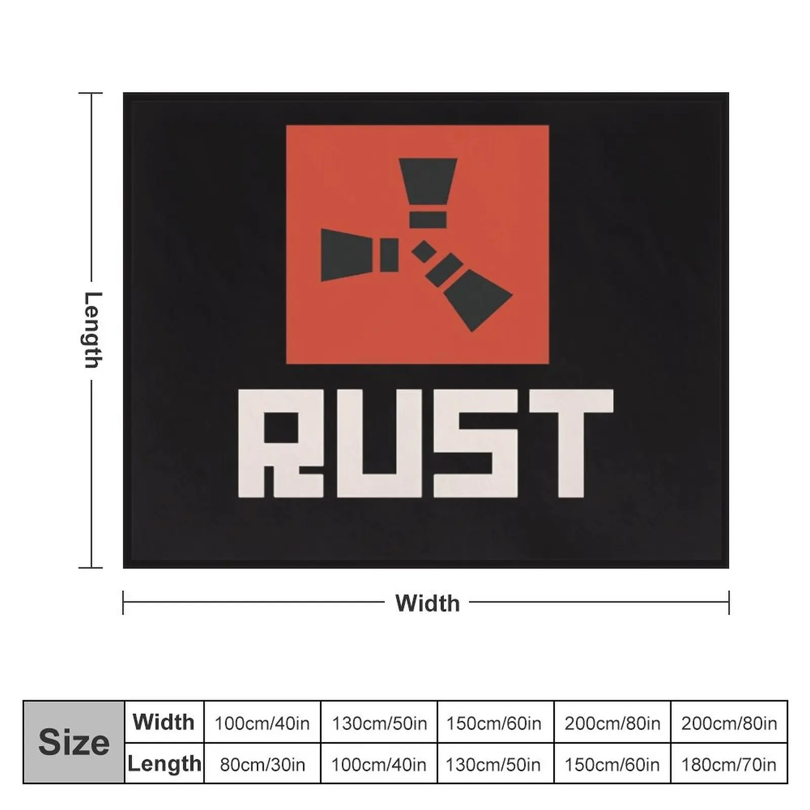 RUST game Logo Throw Blanket Multi-Purpose Summer Beddings Blankets