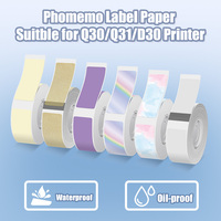 Phomemo Q30 D30 Label Thermal Sticker White Adhesive Paper Transparent Waterproof 3 Rolls Papers Cheapest official for Printer