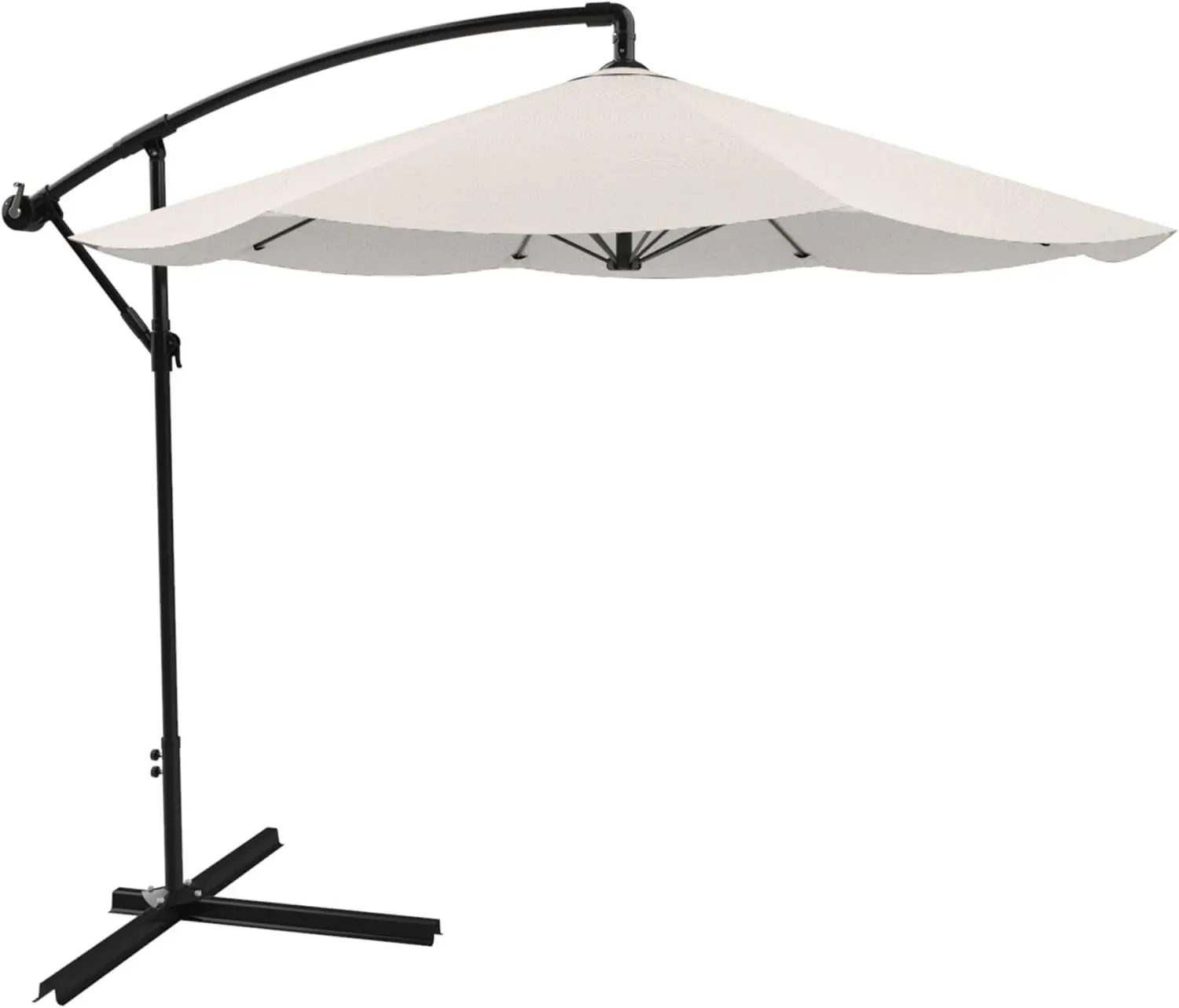 

10ft Offset Cantilever Patio Umbrella, Fade-Resistant Shade Canopy with Cross Base for Garden, Lawn, Deck, Yard or Pool