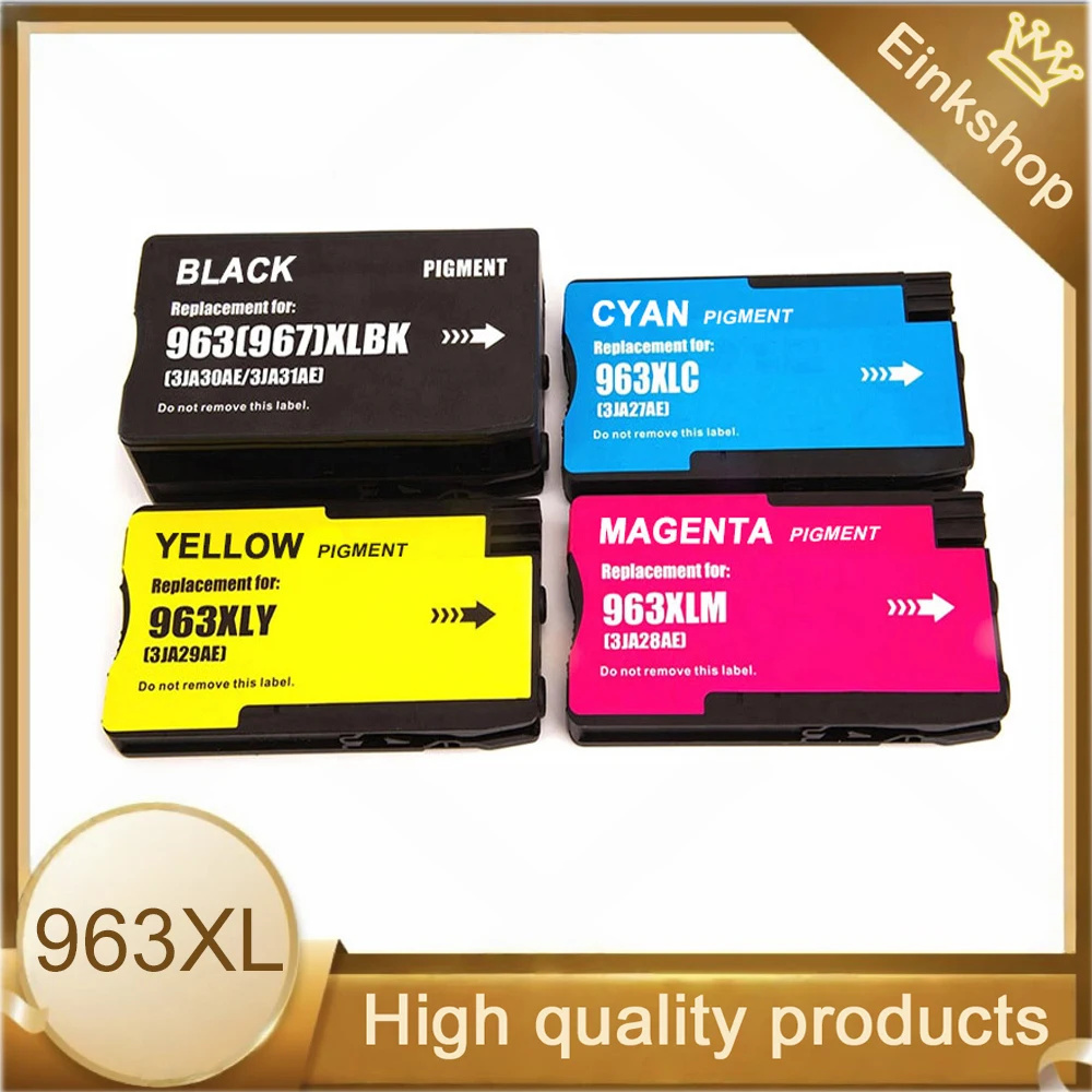 

4Color for Hp 963 967XL 963XL 967 XL For HP963 Remanufactured Color Inkjet Ink Cartridge for HP OfficeJet Pro 9010 9015 Printer