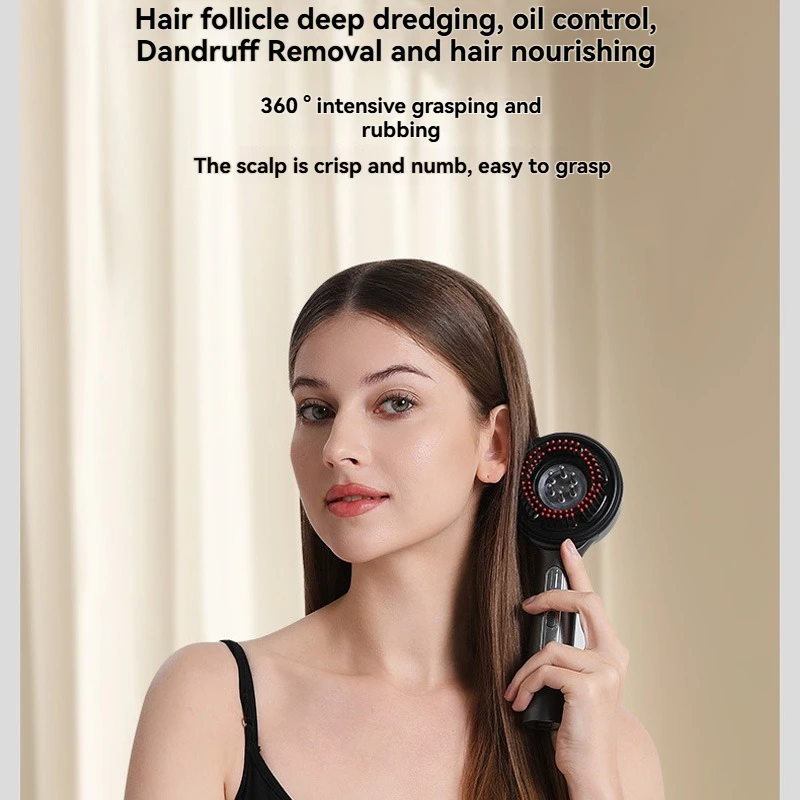 مشط تدليك كهربائي بالاهتزاز مدلك الرأس أحمر أزرق أرجواني ثلاثة ألوان علاج بالضوء بصيلات الشعر العميق تجريف العناية بالشعر co