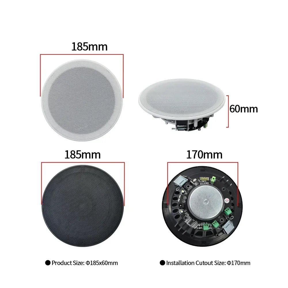 4pcs Bluetooth Ceiling Speaker 6inch Full-Range Wall Loudspeakers Home Theater Sound System HiFi Stereo Audio Bathroom Hotel