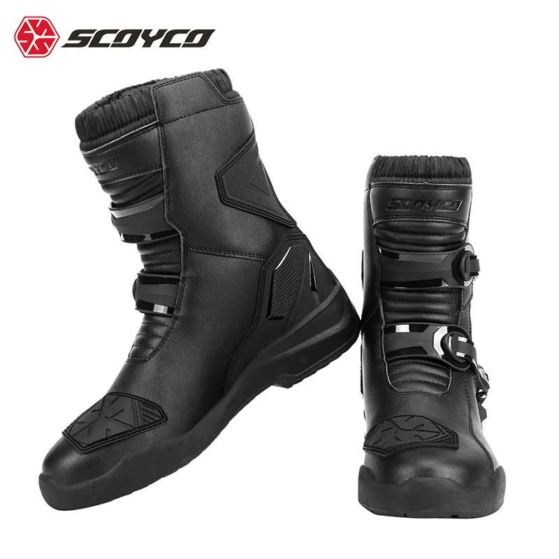 

Men Motorcycle Boots Waterproof Botas Moto Wear-Resistant Motorcycle Boots Men For 4 Season Motocross Boots Anti-Fall Riding b