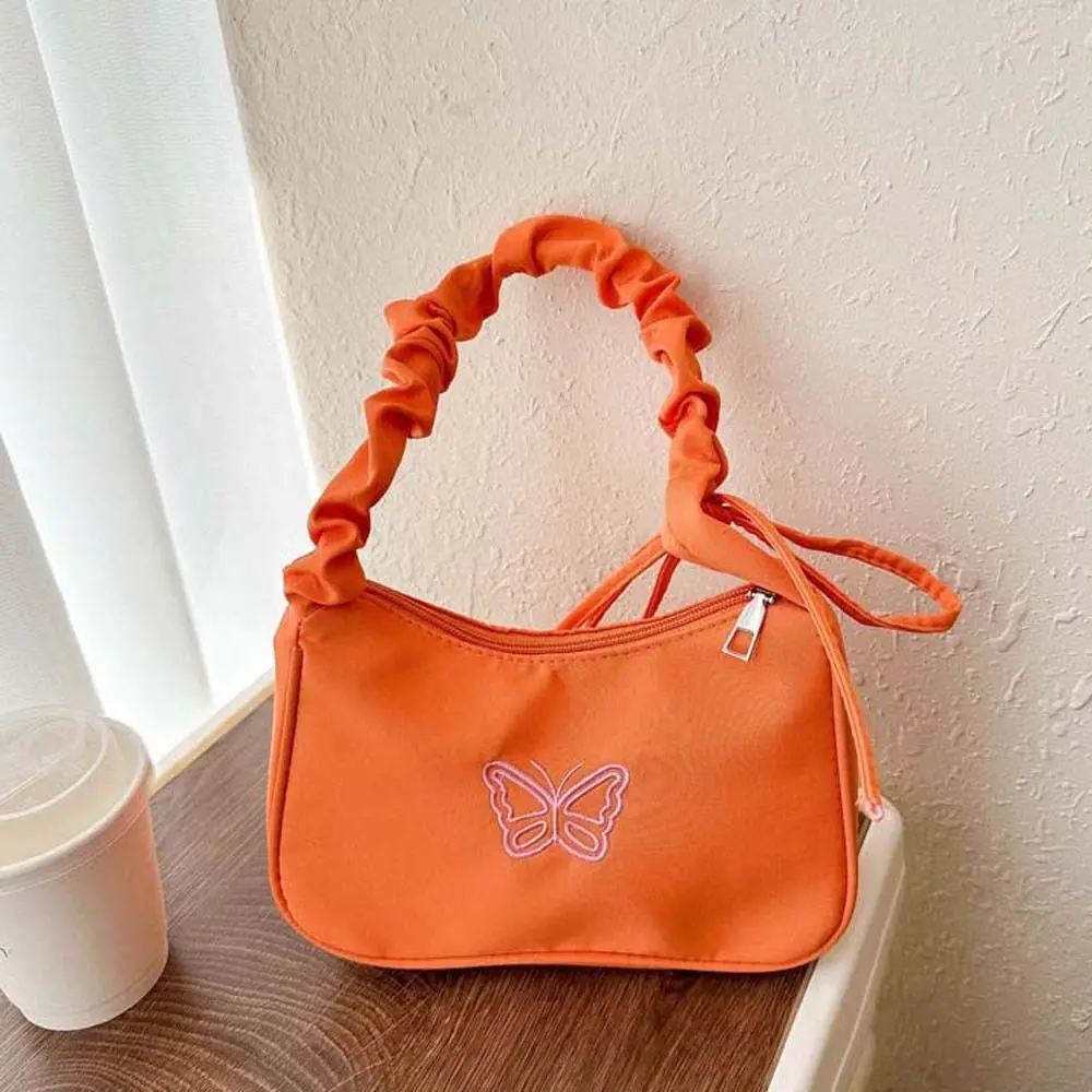 التطريز Bowknot فراشة حقيبة كتف كشكش مقبض أكسفورد Ins نصف القمر حقيبة تحت الإبط زلابية حقيبة الكورية نمط