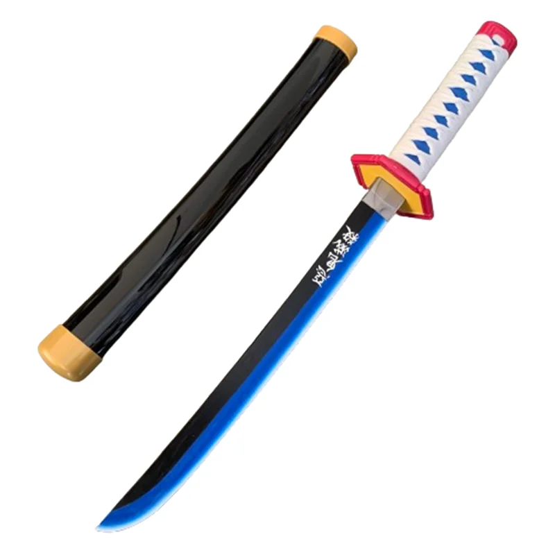 Cosplay Anime Tomioka Yoshio Blue Style Bamboo 24inch Katana Sword Role Play God of Fire 60cm Weapon Model