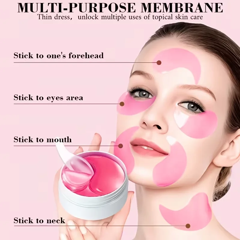 60 Stück Pn Pink Augenpads/Augenpflaster, Unter-Augen-Patches – Tiefenwirksam feuchtigkeitsspendend, für ein verfeinertes Erscheinungsbild, mit einem starken feuchtigkeitsspendenden und kühlenden Effekt, Gel-Augenpads verbessern die Haut um die Augen, geeignet für alle Hauttypen, Unisex – Detail 7