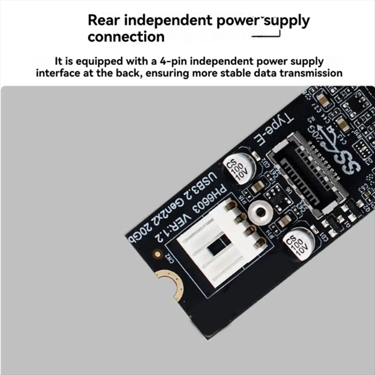 PH6603 M.2 MKEY PCIe إلى USB أمامي 3.2 20Gb M.2 NVME إلى TYPE-E محور بطاقة التوسعة للكمبيوتر الشخصي #6