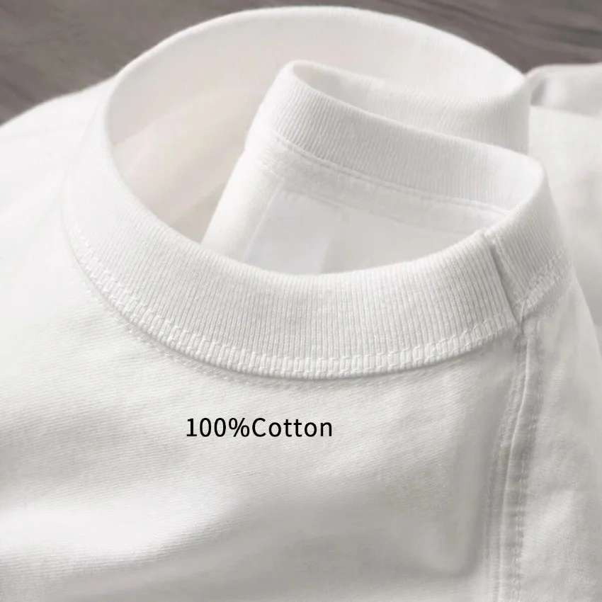 Four Needle 400gsm Double Yarn Cotton 400g Heavy Duty Short Sleeve T-shirt for Men Women Summer American Vintage Cotton Top