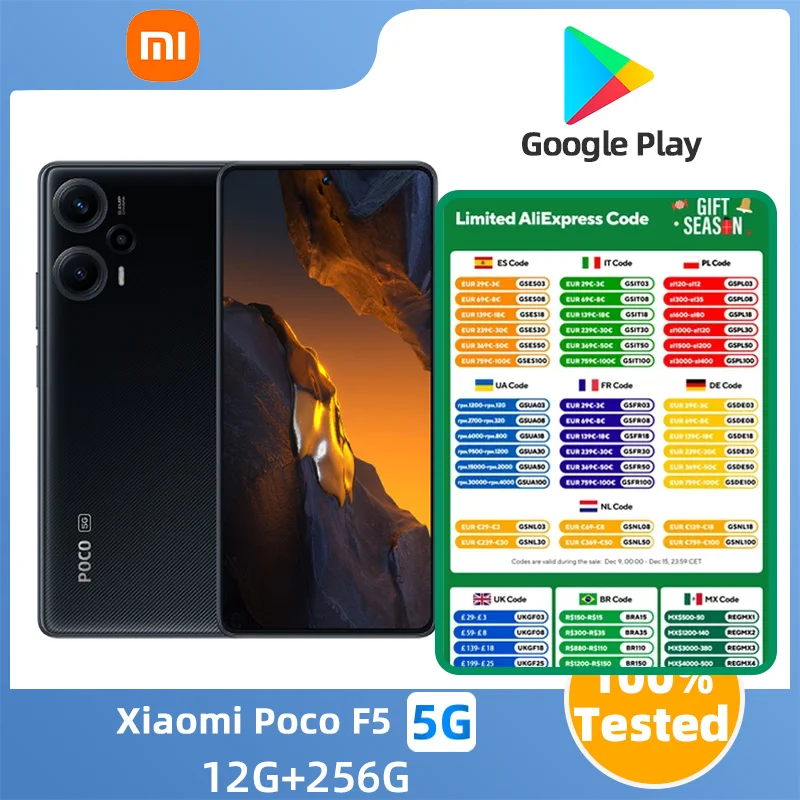 Xiaomi POCO F5  5G SmartPhone Battery capacity 5000mAh 64MP Camera CPU Snapdragon 7+ Gen 2  original used phone