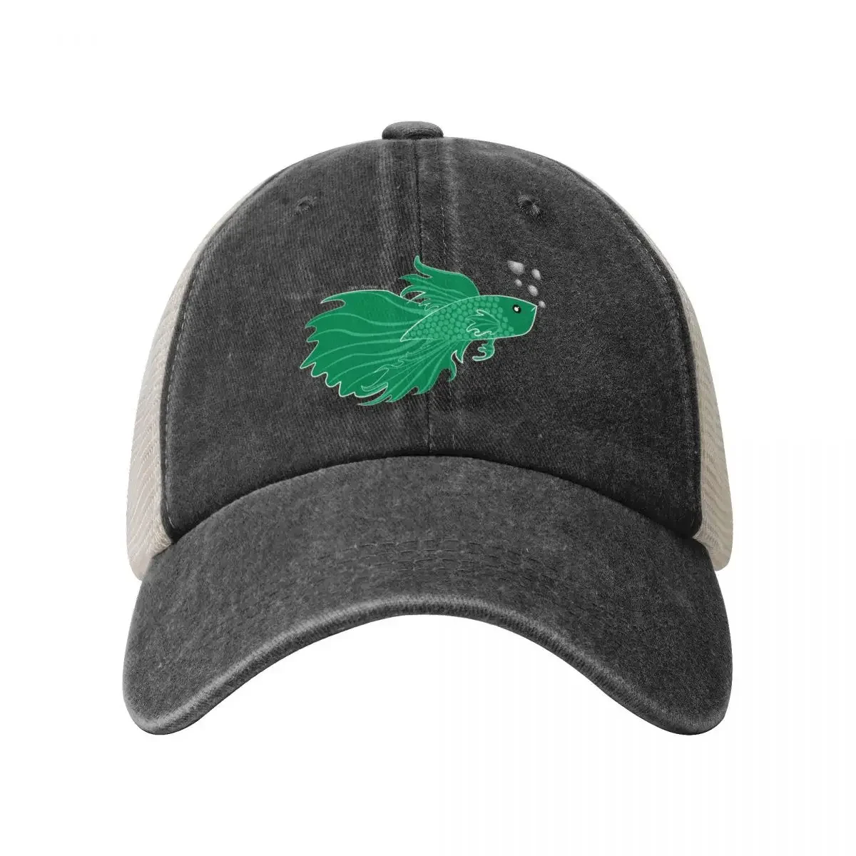 Green Beta Fish Making a Bubble Nest Baseball Cap Christmas Hat Beach Beach Bag Caps For Women Men's