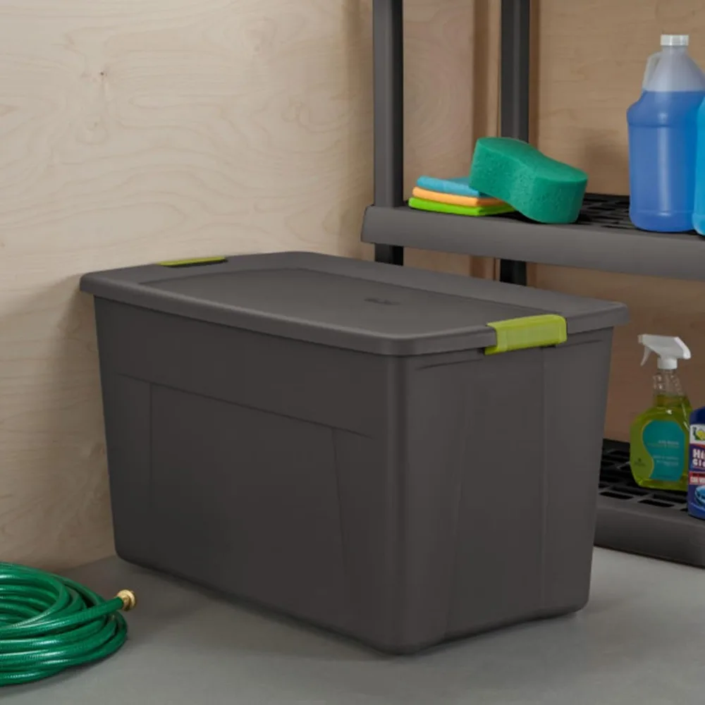 4-Pack Storage Bins with Lids, Extra Large Tote Bin Containers, 35 Gallon, Gray