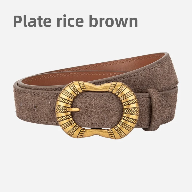 حزام سيدة معدني منقوش بتصميم عتيق حزام خصر كلاسيكي أنيق #4